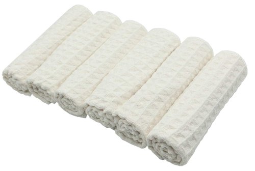 VeraSong Microfiber Kitchen Cleaning Cloth Thick Dish Rags Waffle Weave Washcloths Dish Cloths Ultra Absorbent Odor Free 12inch X 12inch 6 Pack Beige