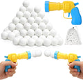 Vodolo Fake Snow Balls - 100 PCS Indoor Snowball Fight Set with Launcher & Snow Bag | Winter Fun