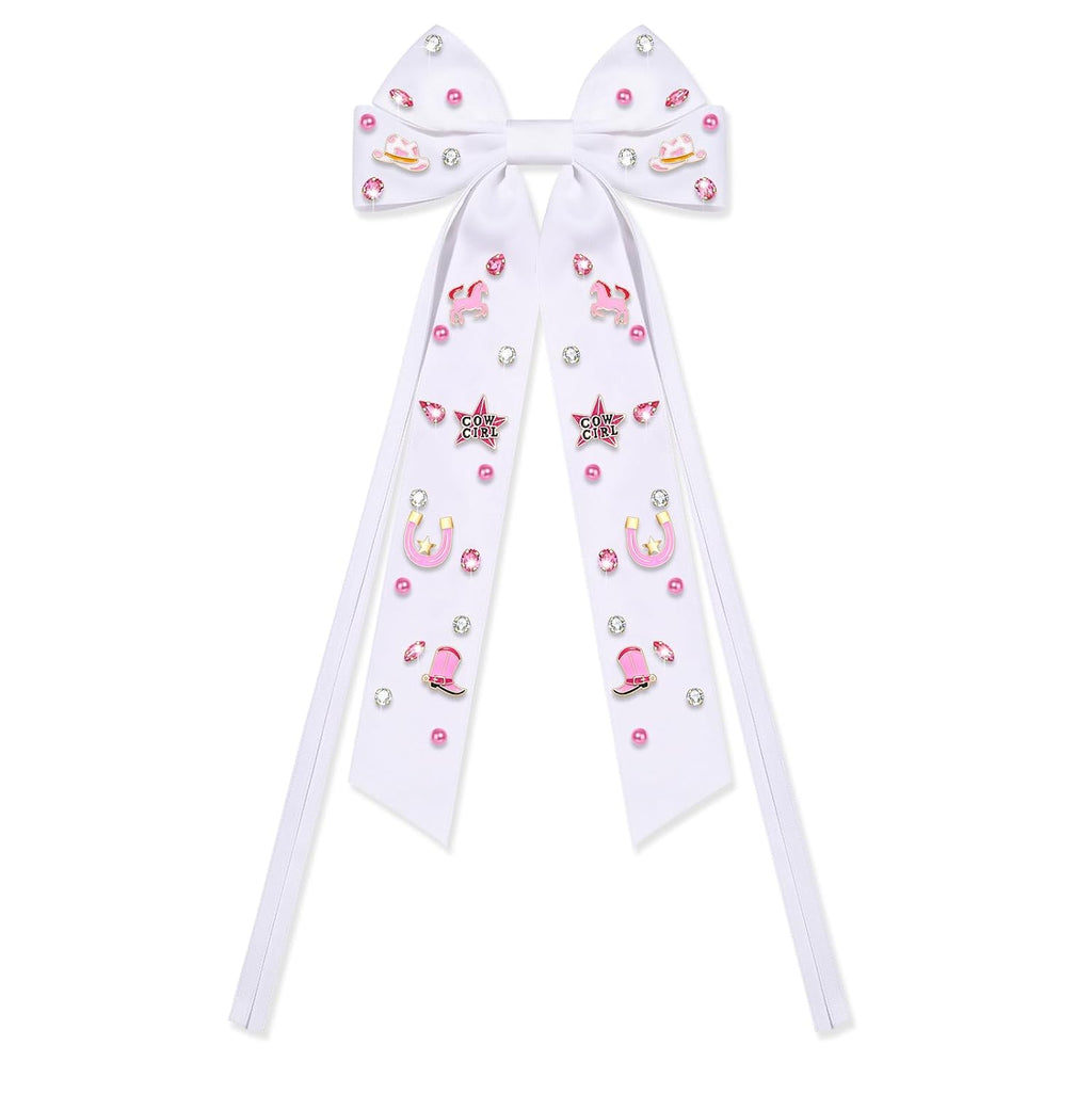 Skiennix Western Hair Accessories - Cowgirl Bow Clips & Cowboy Hat Barrettes | Perfect for Bachelorette Parties