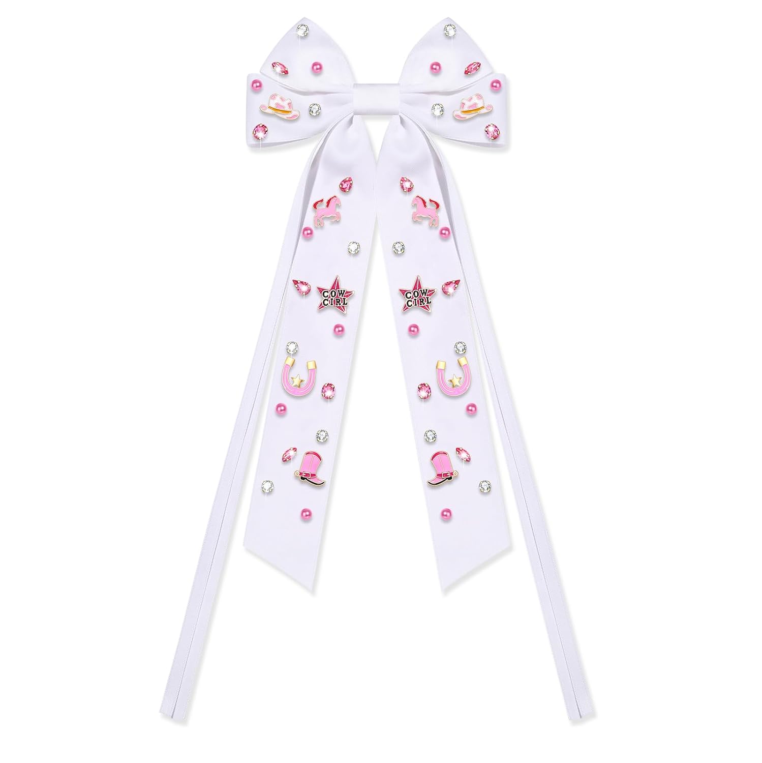 Skiennix Western Hair Accessories - Cowgirl Bow Clips & Cowboy Hat Barrettes | Perfect for Bachelorette Parties