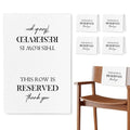 ChissNook Reserved Seating Chair Signs, This Row Is Reserved Pew Cloths Seating Placeholder for Church Pews, Wedding Decorations for Reception Parties Celebrations Event Meetings (White, 4 PCS)