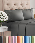 Regine Switzerland Full Size 4-Piece Sheet Set - Comfy Breathable Cooling Bed Sheets - Ultra-Soft Deep Pockets - Oeko-Tex Certified - Charcoal
