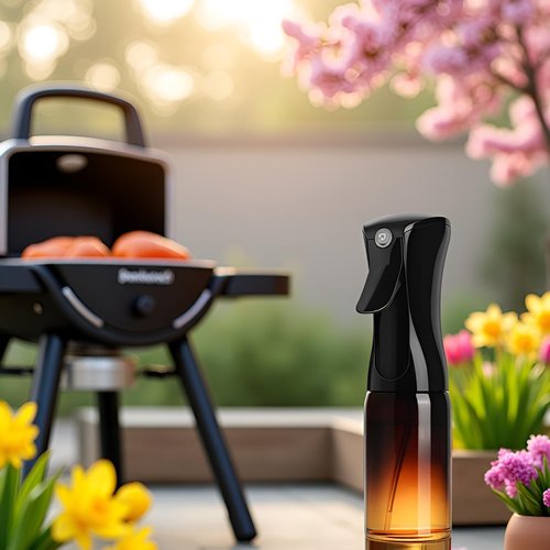 Mistifi Oil Sprayer 150ml glass bottle. Upgraded Version.Fine Mist Spray Bottle for Air Fryer, Olive Oil, Avocado Oil, Healthy Nonstick Frying, Commercial & Home Kitchen Use (2Pc Premium Dark Black)