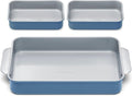 Caraway Nonstick Baking Pan Set - 2x 9" x 6.5" & 1x 9" x 13" - Non-Toxic, PTFE & PFOA Free - Slate Aluminized Steel for Casseroles & Lasagna
