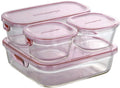 iwaki PS-PRN-4P2 Heat Resistant Glass Storage Containers, Pink, Set of 4, Pack & Range