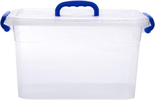 Clear Storage Box - 6-Pack 7 Quart Plastic Latch Bins with Handle | Versatile 6.5 Liter Containers