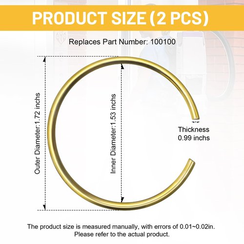 100100 Vacuum Cleaner Attachment Compression Ring Replacement for Proteam Commercial Vacuum Cleaner Alluminum Wand Ring fit for ProTeam Vacuum Wands 10002, 100104, 101338, 106290, 106293, 2pcs