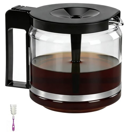 𝟐𝟎𝟐𝟔 𝐔𝐩𝐠𝐫𝐚𝐝𝐞 Carafe Compatible With Technivorm 89830 1.25L Glass Carafe, 10Cup/40oz Coffee Pot Compatible with Moccamaster KBG/KBGV/CDG Model Brewer, External Metal Ring Reinforcement.