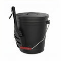 Home-Complete 4.75 Gallon Black Ash Bucket with Lid and Shovel-Essential Tools for Fireplaces, Fire Pits, Wood Burning Stoves-Hearth Accessories