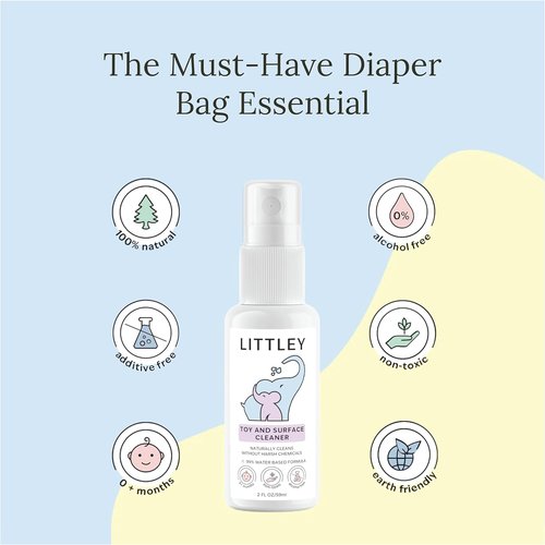 Littley Toy & Surface Cleaner | Alcohol-Free HOCl Spray for Baby Toys & High-Touch Surfaces | Fragrance-Free Formula | Gentle Cleaning for Everyday Messes | 2 oz