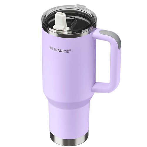 SILICANICE For Travel & Gym – Never Drink from a Moldy Lid Again: 40oz Hygienic Tumbler, 100% Leakproof Lid & Removable Foldable Spout. Reinforced Base, Fits Cup Holders - Lilac