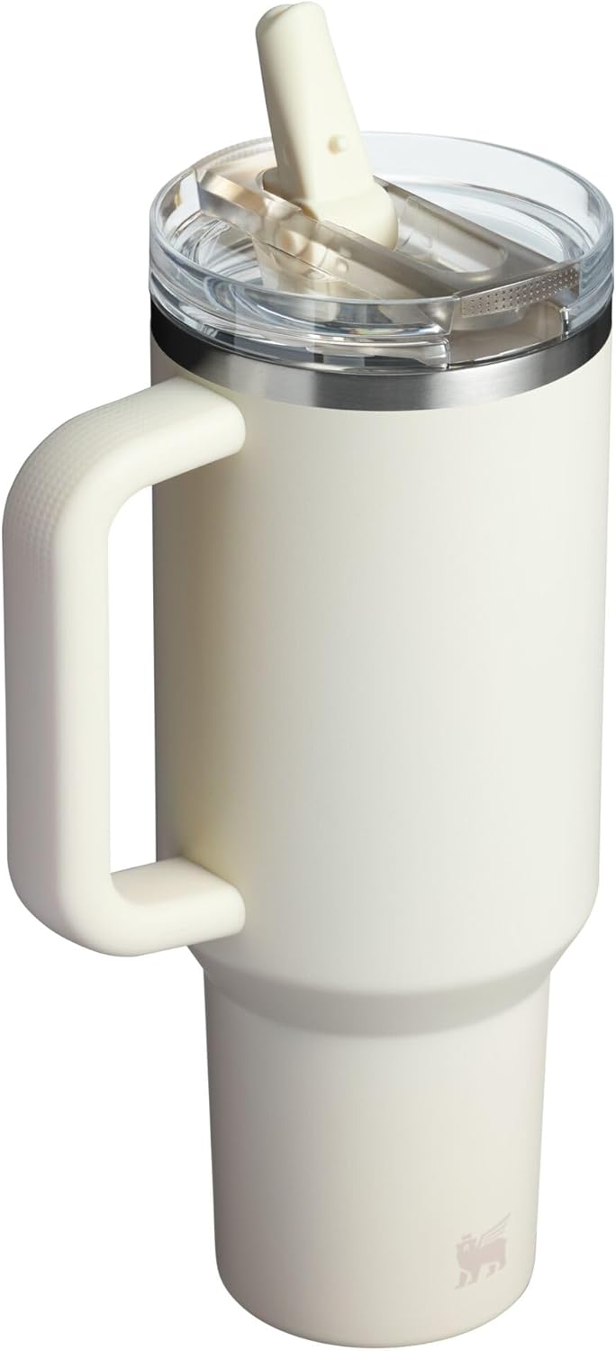 STANLEY Quencher ProTour 40 oz Tumbler - Leakproof Lid, Built-In Straw & Handle | Insulated, BPA-Free | Cream