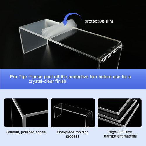 OVNTHYK Acrylic Risers 10 Pcs (2 Sets) – Large Display Risers, Clear Perfume Organizer Stands for Figures, Jewelry, Decorations, Cupcakes & Dessert Table Display