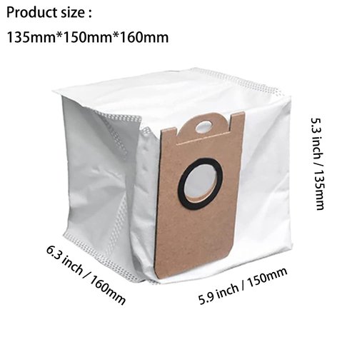 6 Pack Dust Bags for iHome AutoVac Nova Self Empty Robot Vacuum Replacement Accessory Parts