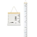 MinoMia Kids Growth Chart, Wood Frame Fabric Canvas Height Measurement Ruler from Baby to Adult for Child's Room Decoration 7.9 x 79in (7.9 x 79in, White & Black)