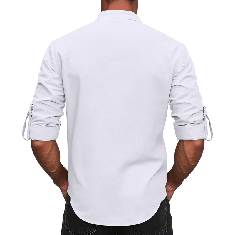 Mens Renaissance Pirate Viking Costume Shirt White S - Long Sleeve Lace Up Top