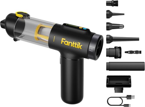 Fanttik Slim V10 Mix Cordless Car Vacuum - 4-in-1 Handheld Air Duster with Smart LED Display & 16kPa Suction Power
