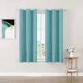 ChrisDowa Small Window Curtains - 40-Inch Grommet Thermal Insulated Room Darkening Panels (Aqua, 2-Pack)