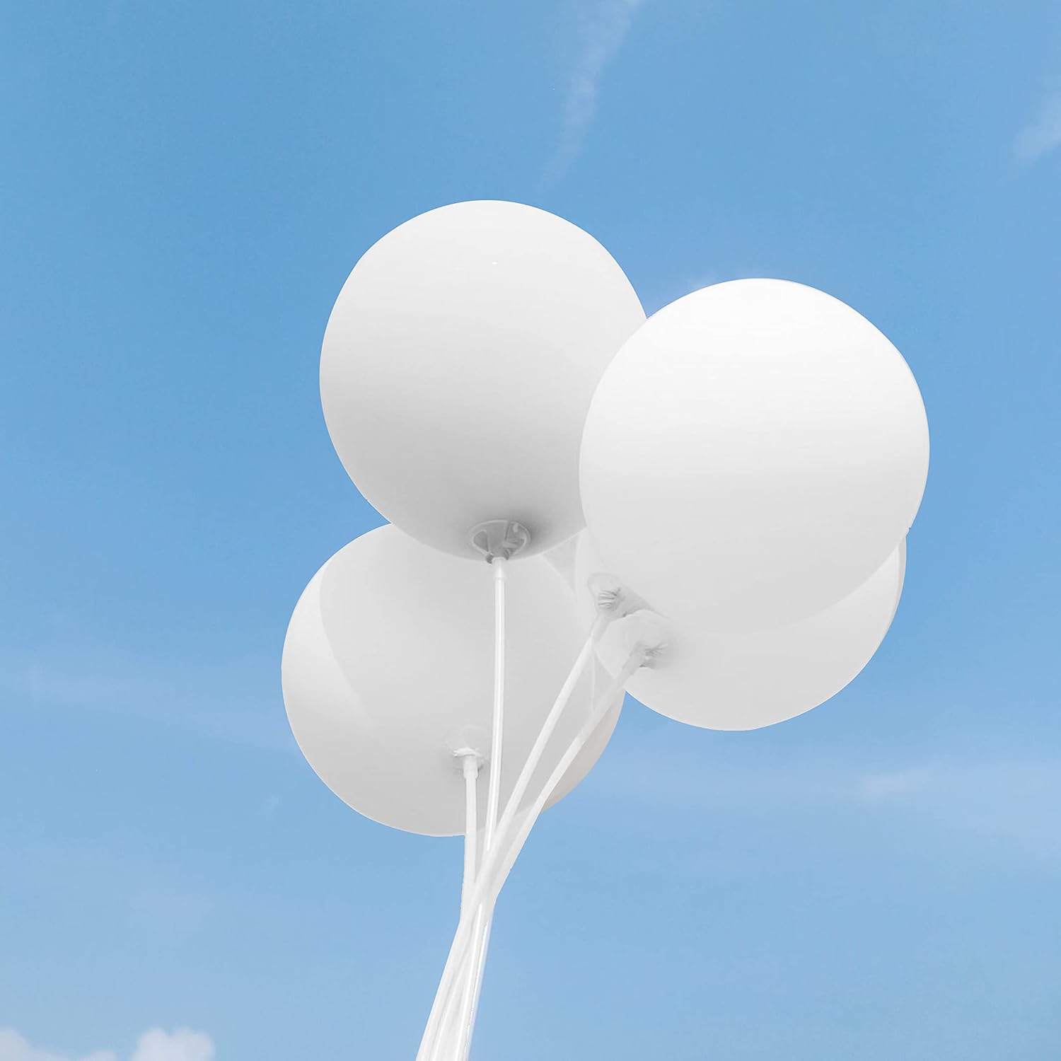 ASIYUHY White Balloons - 100 Pack 12 Inch Latex Balloons with 2 Rolls of Ribbon for Parties & Events
