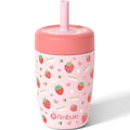 Fimibuke Kids & Toddler Cups Spill Proof, 12 OZ Insulated Sippy Cups for Toddlers Boys Girls, BPA-Free Toddler Straw Tumbler, Stainless Steel Kids Water Bottle with Twist Lids & Silicone Straw, 1 Pack