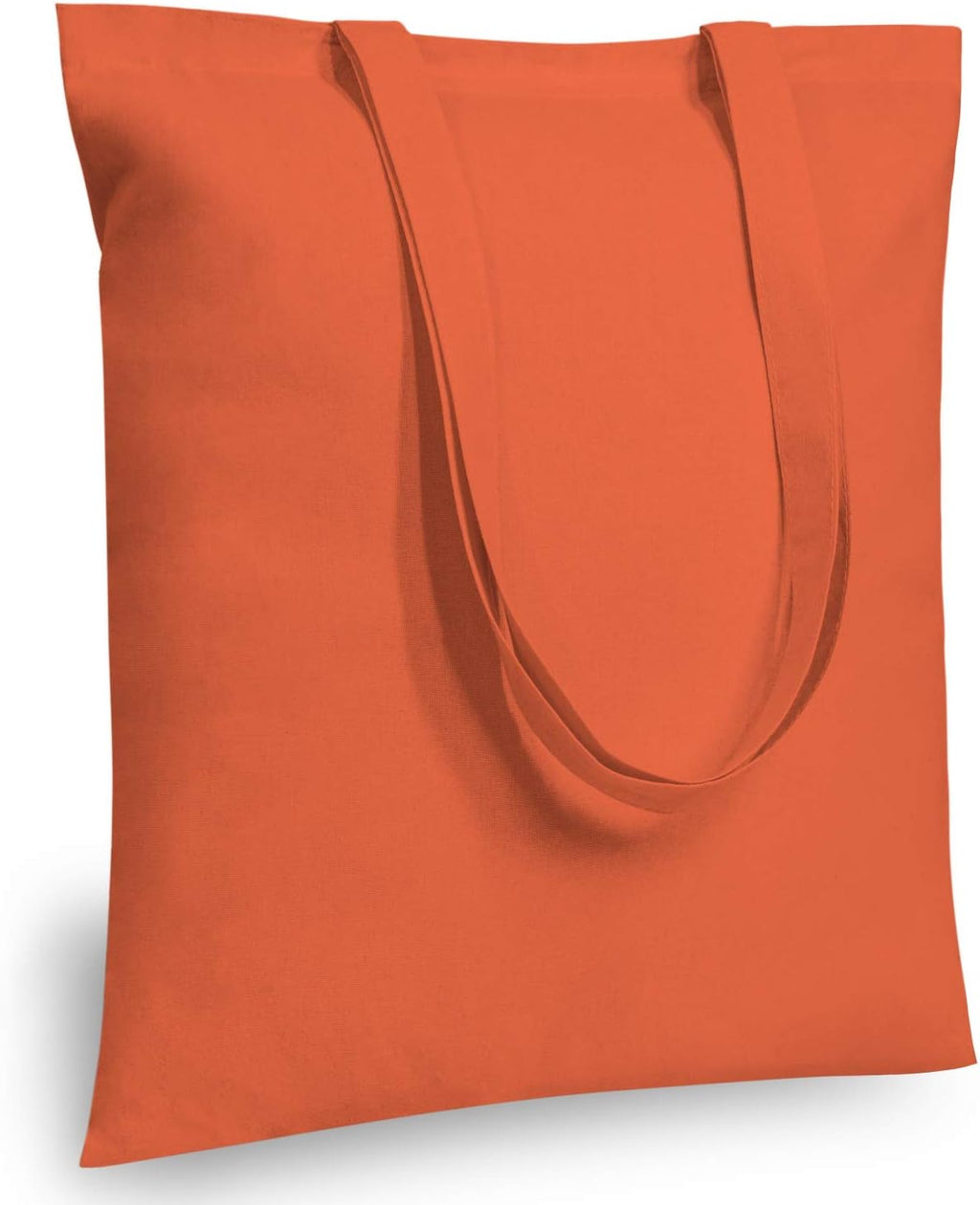 TOPDesign 24-Pack Orange Cotton Tote Bags - Lightweight, Reusable Grocery Bags for DIY & Promotions