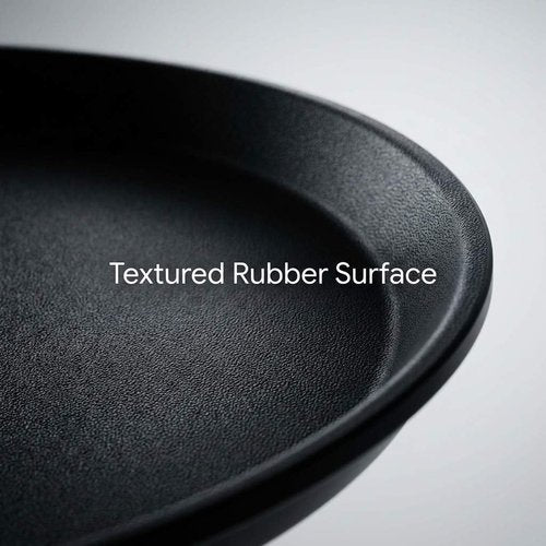 QWORK 16-Inch Round Non-Slip Serving Trays – 4 Pack Rubber Surface Plastic Tray Set for Restaurant, Café & Bar