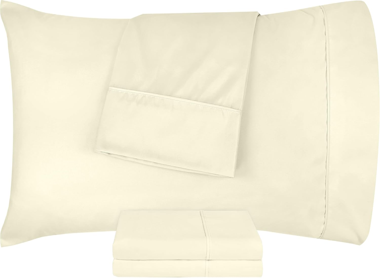Utopia Bedding Queen Pillowcases - Soft Brushed Microfiber - 4 Pack, Ivory, 20 x 30 Inches