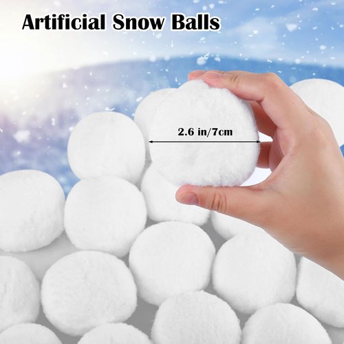 Cooraby 15-Piece Artificial Snowball Set - 2.6 Inch Realistic Indoor Snowballs for Fun Winter Games