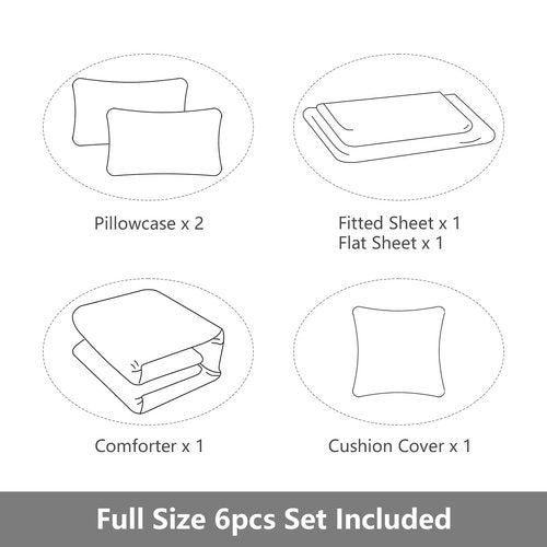 ROWADALO 6 Pieces Bed in A Bag Gamer Bedding Set for Boys Kids Adult Gaming Comforters Set,Boys Bed in A Bag Set Full Size Comforter with Fitted Sheet Flat Sheet Pillowcase pillowsham,DJTH5026Full