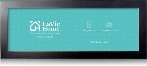LaVie Home Panoramic Picture Frame - Classic Black 4x10 for Elegant Wall Decoration