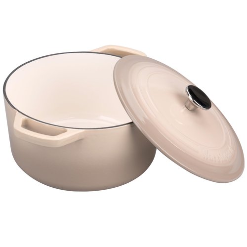 VORRINGARD Enameled Cast Iron Dutch Oven Pot with Lid, for Bread Baking, Round Bread Oven- include Sourdough Bread Baking Supplies Set, 6QT, Latte