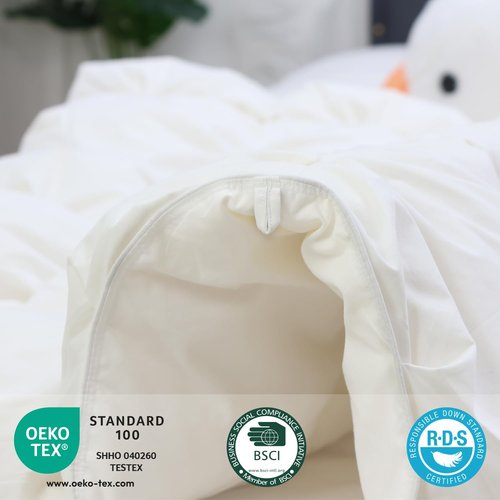 zzlamb Toddler Comforter Pinch Pleat Down Throw Blanket,Warm Crib Comforter Baby Quilt Small Duvet Insert for Kids,Light Soft Noiseless Cotton-Blended Down Proof Shell Machine Washable,White 41x48in