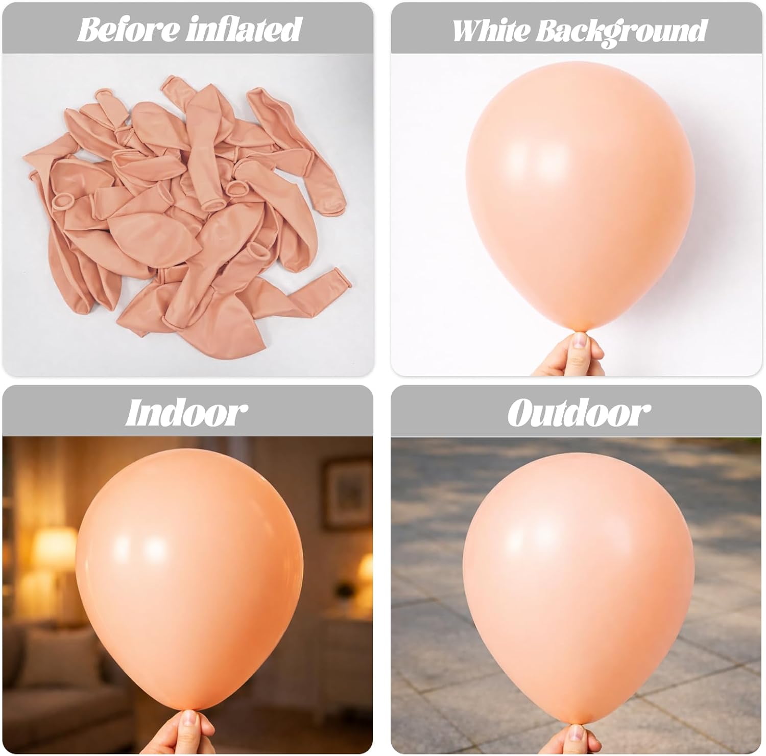 Voircoloria 105pcs Pastel Orange Balloons - 12 Inch Latex Balloons for Birthday & Baby Showers