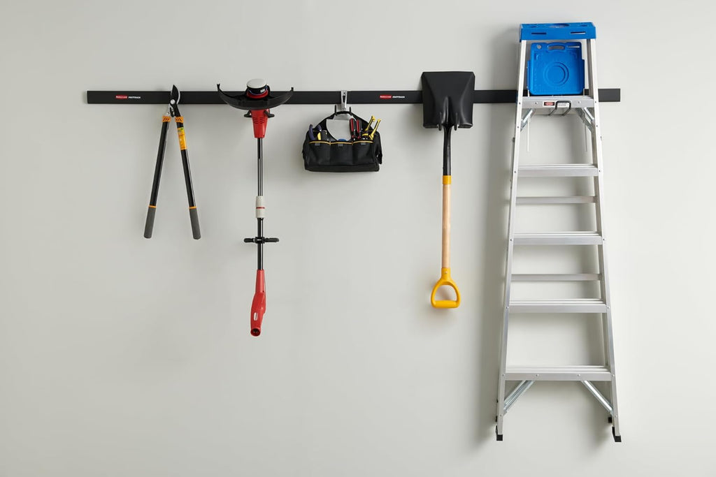 Rubbermaid Fasttrack Garage Storage Hooks - 7-Piece Heavy-Duty Tool Organizer Kit | Black