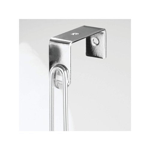 iDesign Classico Steel Over-The-Door Towel Rack with Storage Hooks - 16.75" x 4.25" x 24", Chrome