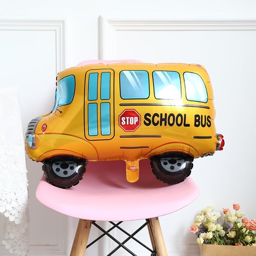 5 PCS Back to School Balloons, School Bus Kindergarten Balloon for Classroom Welcome Back to School Decorations Large Aluminum Foil Balloon Set First Day of School Party