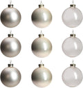 DN DECONATION Glass Christmas Ornaments - Set of 9 Champagne Baubles for Tree Decoration | 3.15” Size