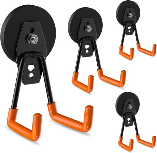 ENUODA Strong Magnetic Hooks - Heavy Duty Utility Storage Hooks for Garage | 4 Pack for Tools & Ladders