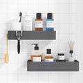 Kitsure Shower Caddy | 2 Pack Adhesive Organizer - Rustproof Metal Shelves, No-Drill, Large, Grey