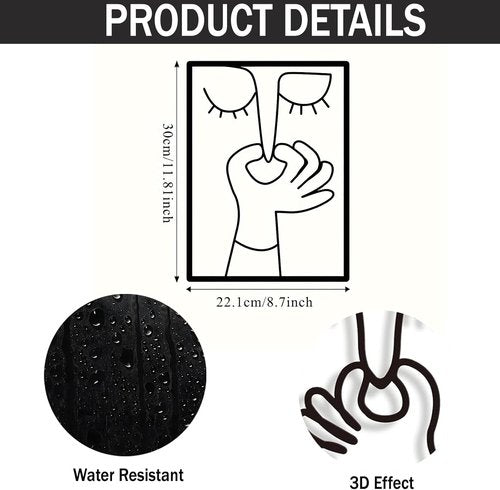 BOBOAR Bathroom Sign Decor - Modern Funny Black and White Wall Art for Restroom | Stylish Prints