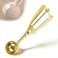 ZYHUI Gold Ice Cream Scoop 304 Stainless Steel Cookie Scoops for Baking Melon Baller with Trigger 3 Sizes (Gold, M)