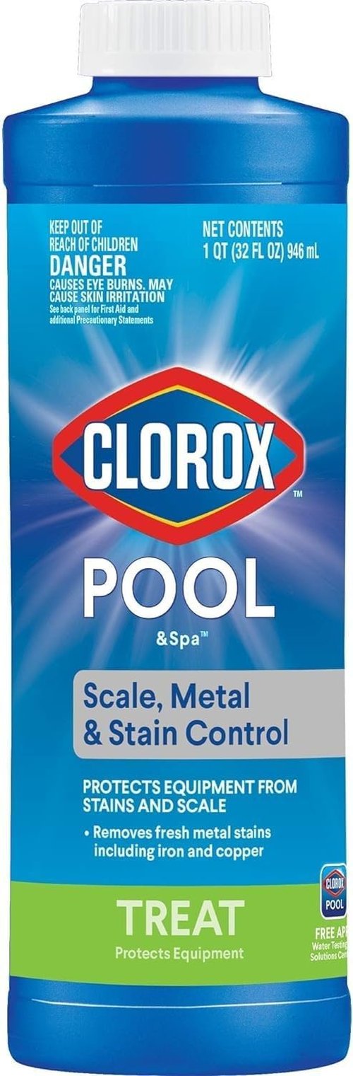 Clorox® Pool&Spa™ Metal & Stain Control - Prevents Scale Formation & Removes Stains | 1 Quart