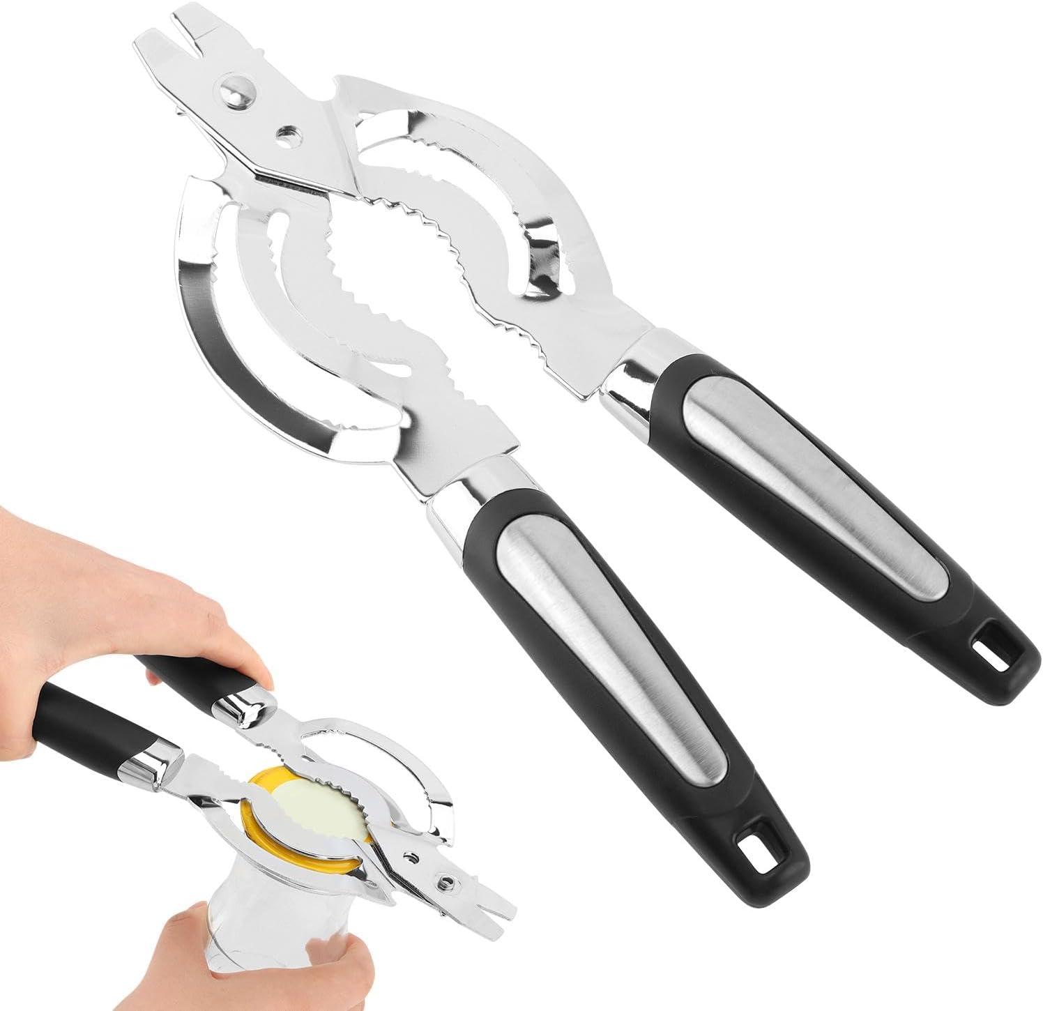Skiennix Stainless Steel Jar Opener - Adjustable Tool for Weak & Arthritic Hands | Kitchen Gadget