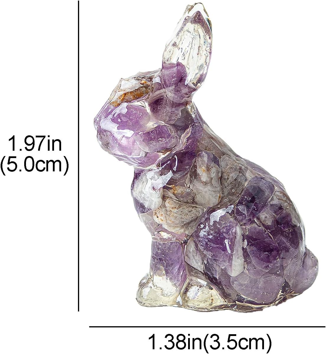 Skiennix Crystal Rabbit Figurine - Standing Bunny Resin Statue | Cute Luxury Desk Decor Gift for Women
