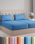 Royal Blue Split King Size 5-Piece Sheet Set | Comfy, Breathable & Cooling Luxury Bedding