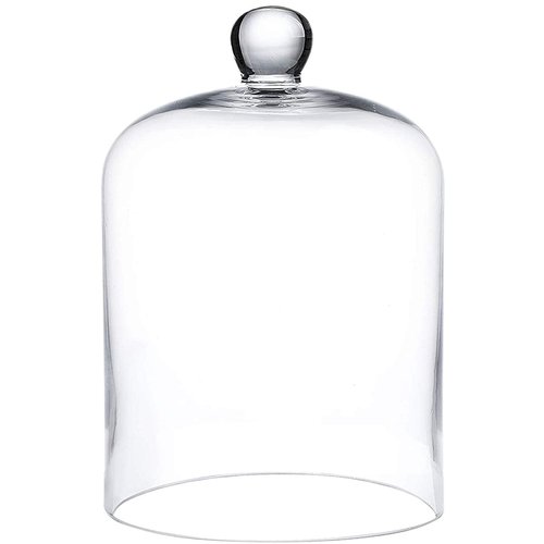 LTLYLGEGE 4.72"X8.46"H Inches Thickened Glass Display Dome Cloche for Candle Cover, Candle Dome with Top Handle, Clear Glass Dome Cloche for Dispaly