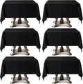 Regine Switzerland Square Tablecloth - 52 x 52 Inch Black | Stain & Wrinkle Resistant, Washable Polyester for Events