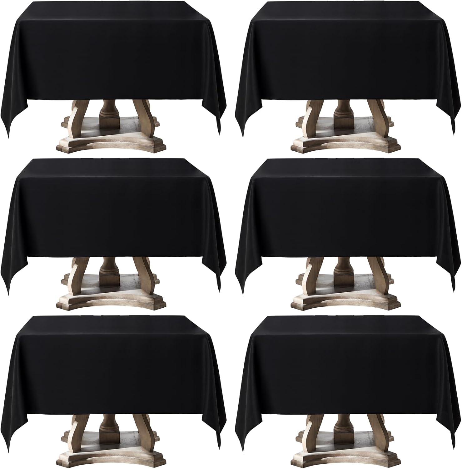 Regine Switzerland Square Tablecloth - 52 x 52 Inch Black | Stain & Wrinkle Resistant, Washable Polyester for Events