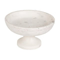 Bloomingville Marble Footed Pedestal Bowl, White
