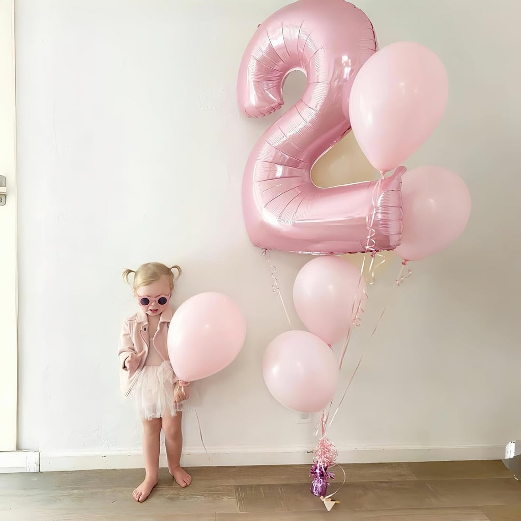 Pastel Pink 40" Balloon Number 0 by [Brand Name] - Large Foil Number Balloons 0-9 for Celebrations